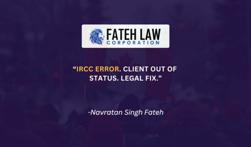 Federal Court case involving an IRCC error that resulted in a study permit refusal and loss of status