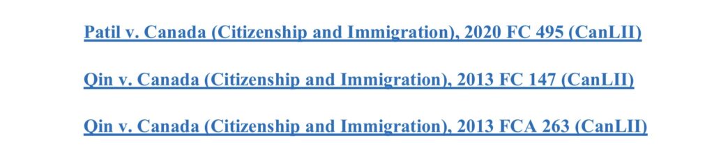 Federal Court cases confirming wage alone cannot determine genuineness of work experience for Permanent Residence