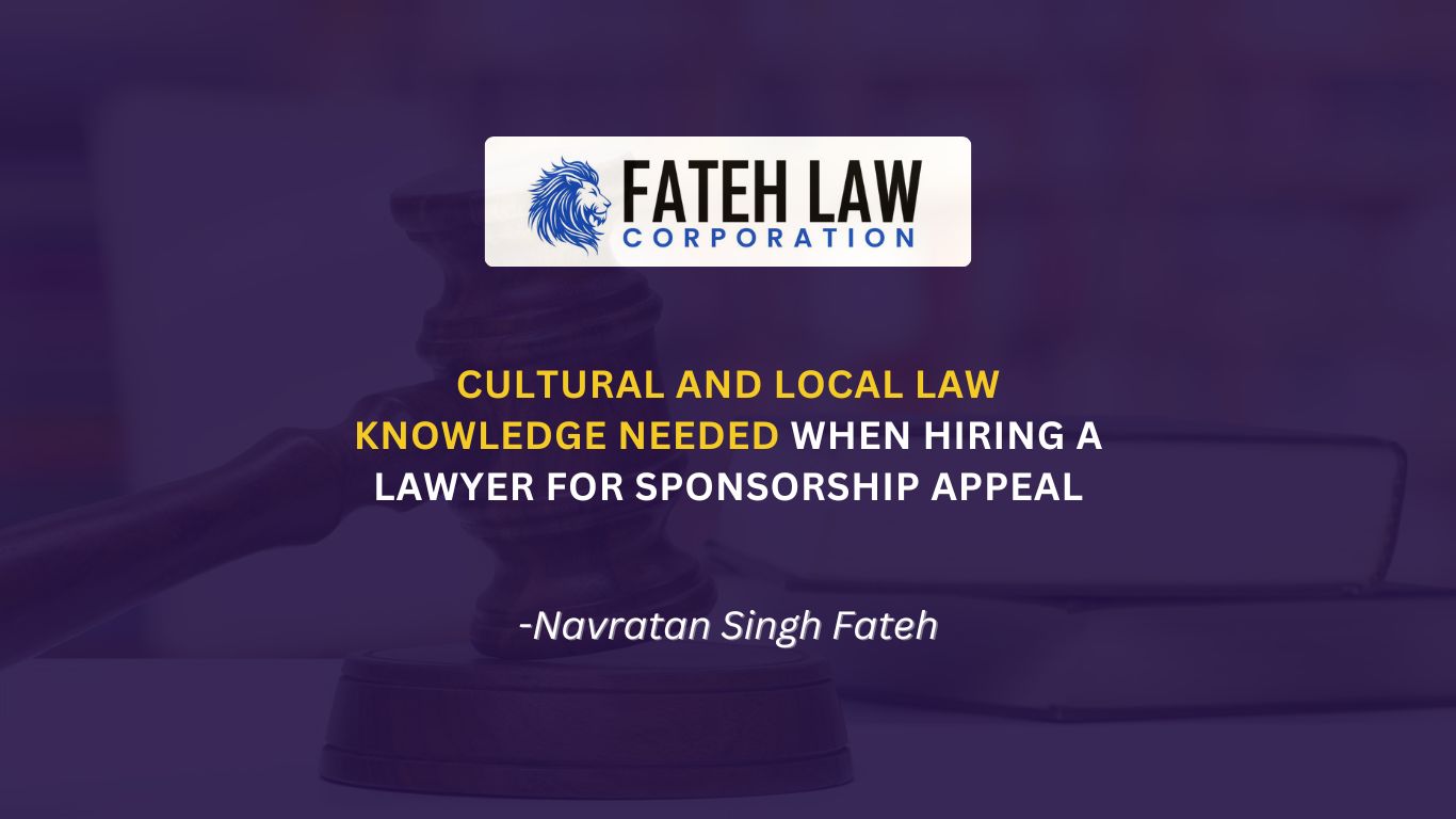 Cultural and local law knowledge required for spousal sponsorship appeals at the Immigration Appeal Division