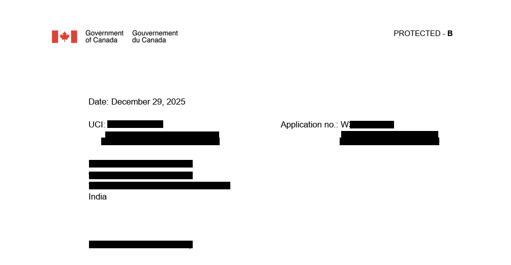 IRCC refusal decision issued by the Government of Canada under the Immigration and Refugee Protection Act