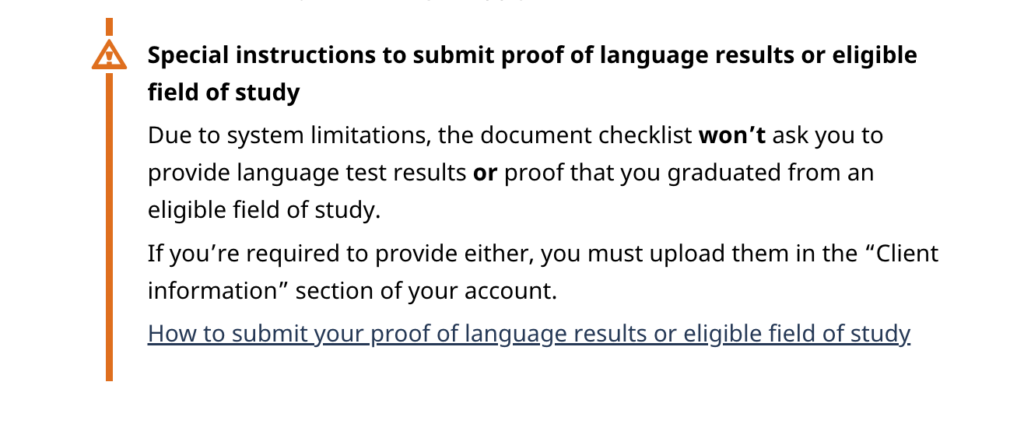 IRCC instructions on language score submission for Post-Graduate Work Permit applications