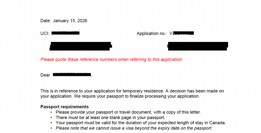 Passport request issued by IRCC after Federal Court settlement in TRV refusal case